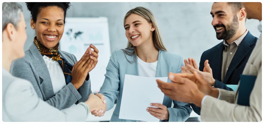 A hiring team celebrating a placement